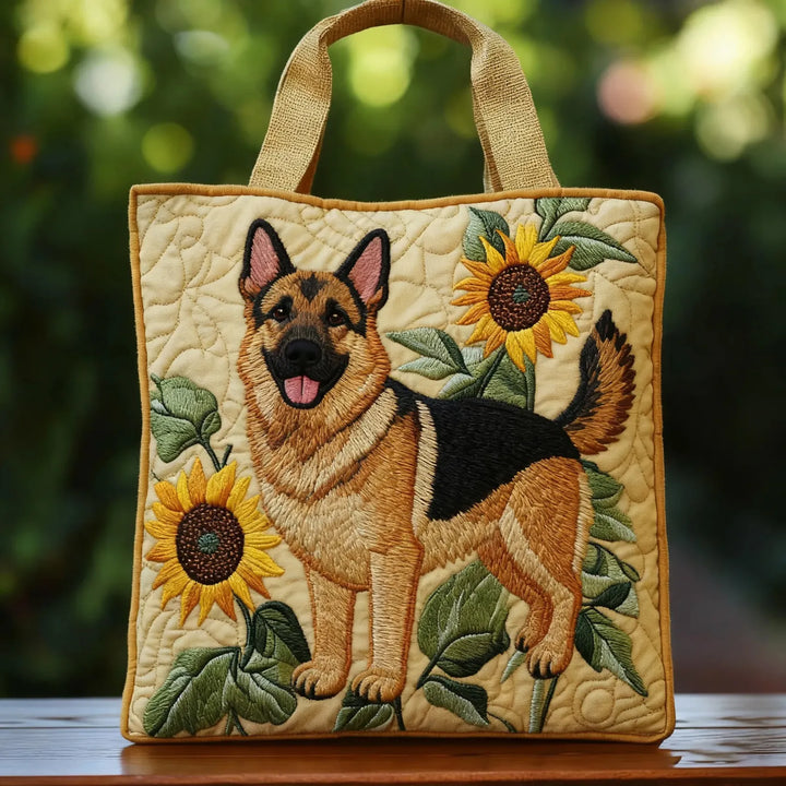Borsa tote – Pastore tedesco con fiori