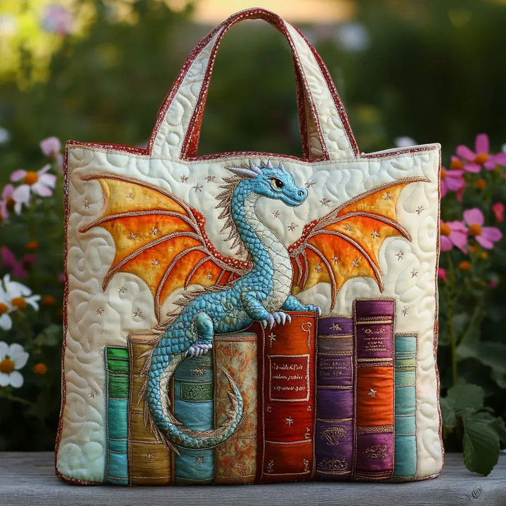 Borsa tote trapuntata – Libri verde smeraldo