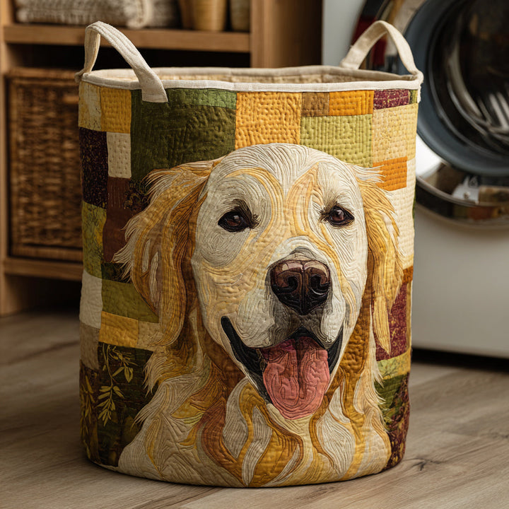 Golden Retriever - Cesto portabiancheria fatto a mano