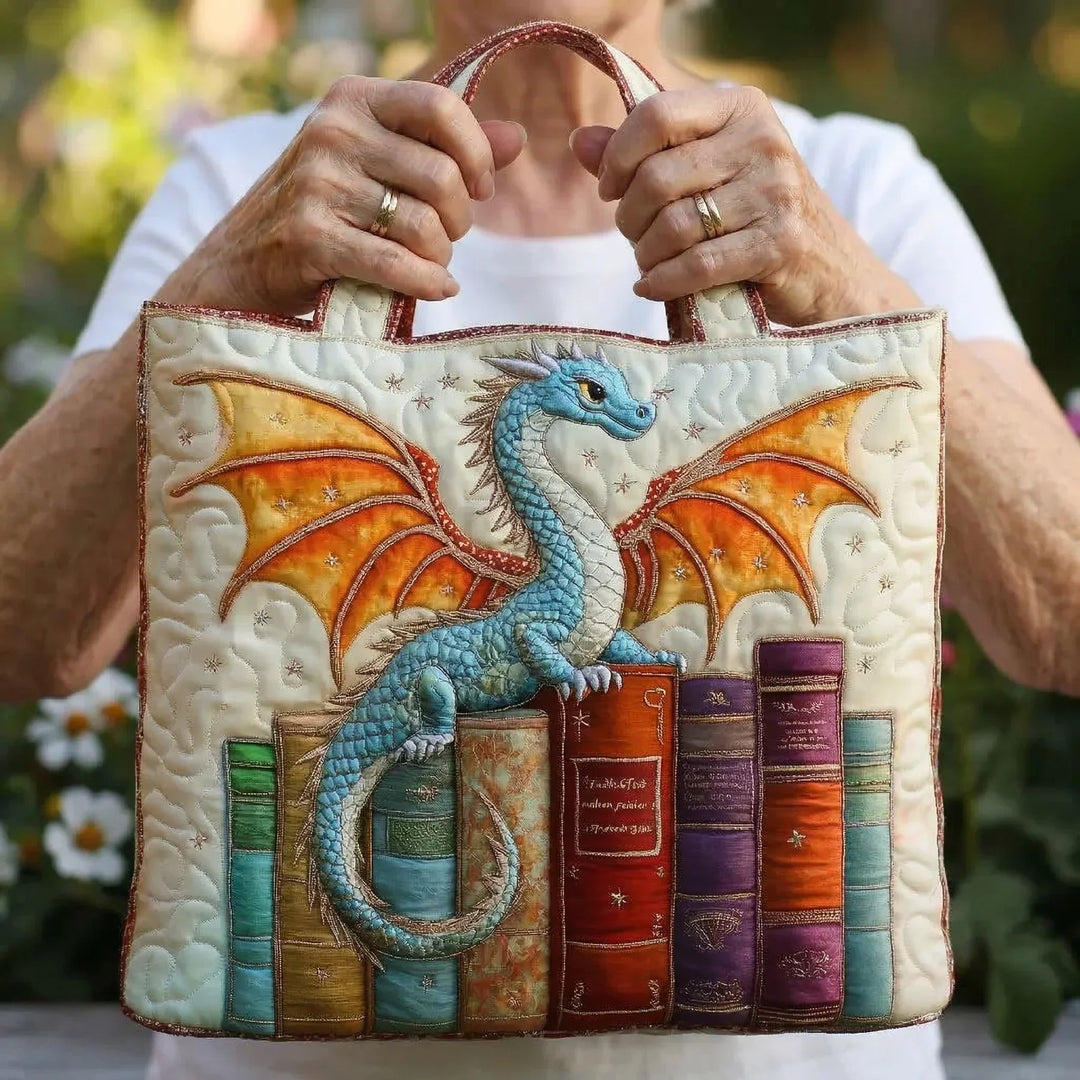 Borsa tote trapuntata – Libri verde smeraldo